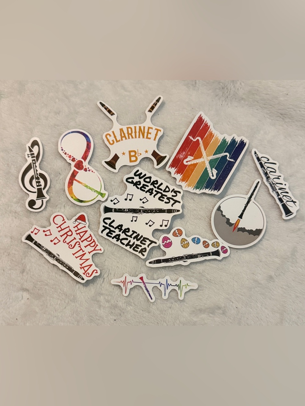 💜 CLARINET PLAYERS ROCK!!! Clarinet Pack of 10 Stickers